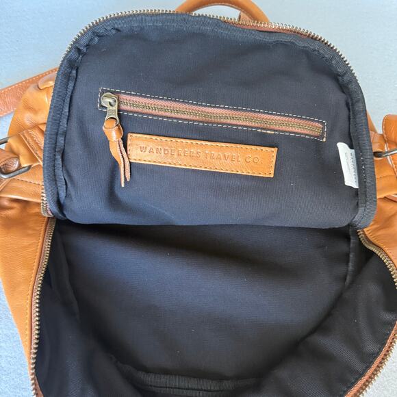 Wanderers Travel Co. THE NOOSA BACKPACK in tan - leather - purse - 13 x 12 - Picture 4 of 11